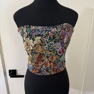 Floral Crop Top Corset
